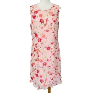 Karl Lagerfeld Dress Womens 6 Pink Floral Flowy Wedding Vacation Romantic Lined